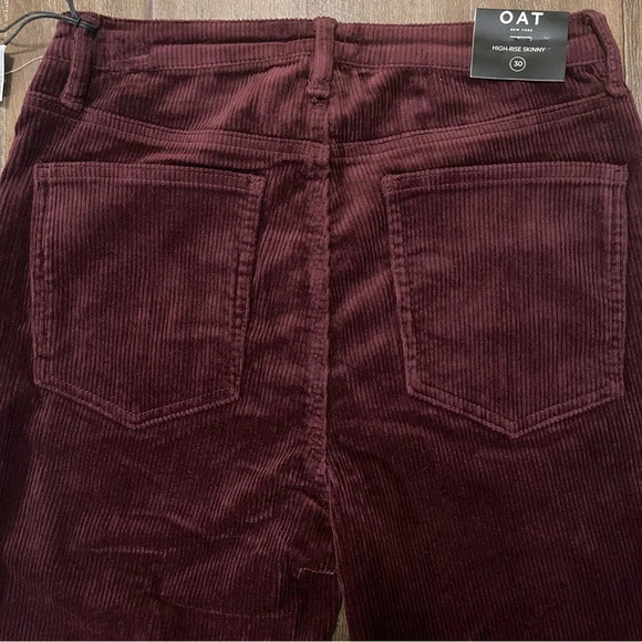 OAT NYC Corduroy Pant Women’s 30 High Rise Burgundy Skinny Leg Pant - Picture 7 of 14